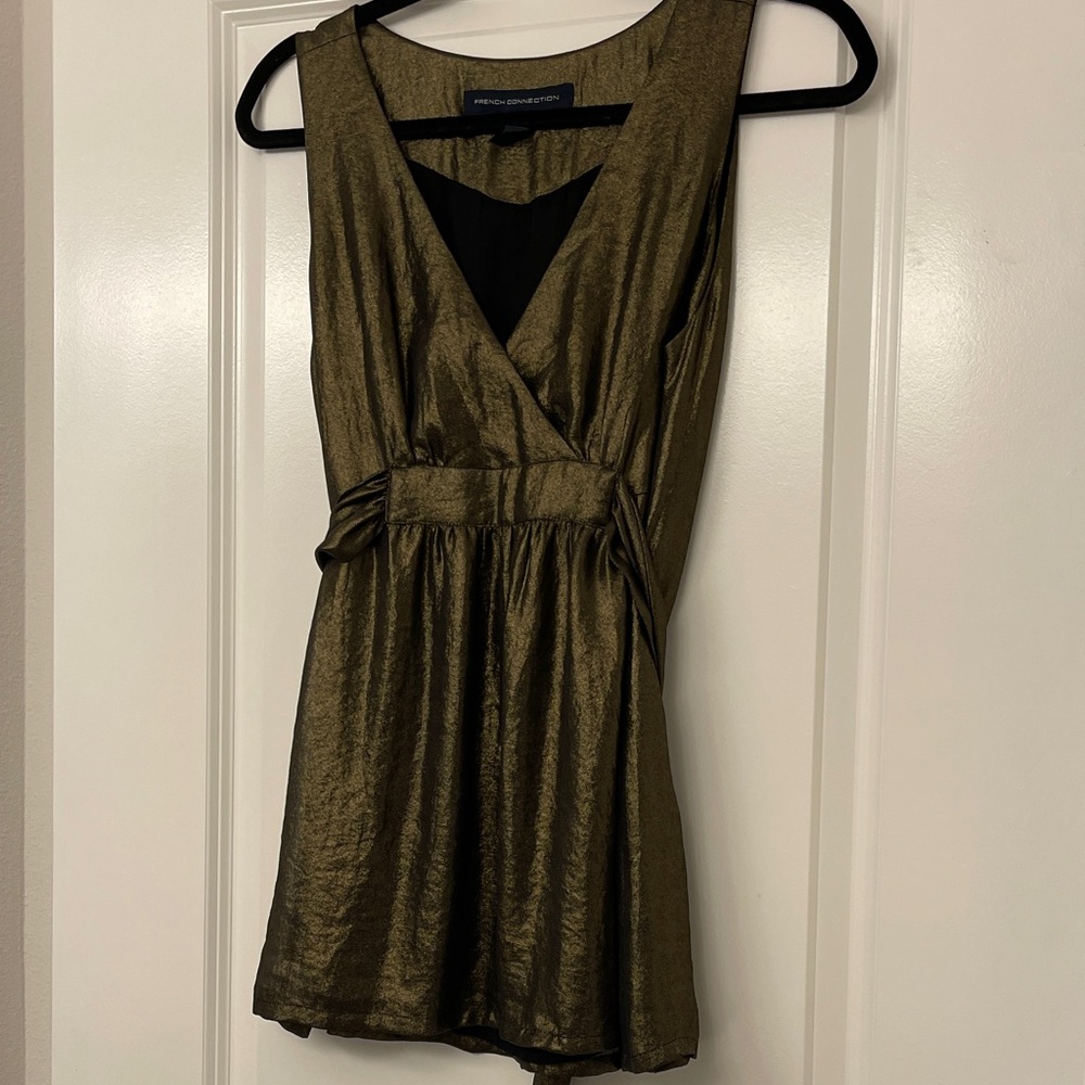 French Connection Gold Sleeveless Blouse